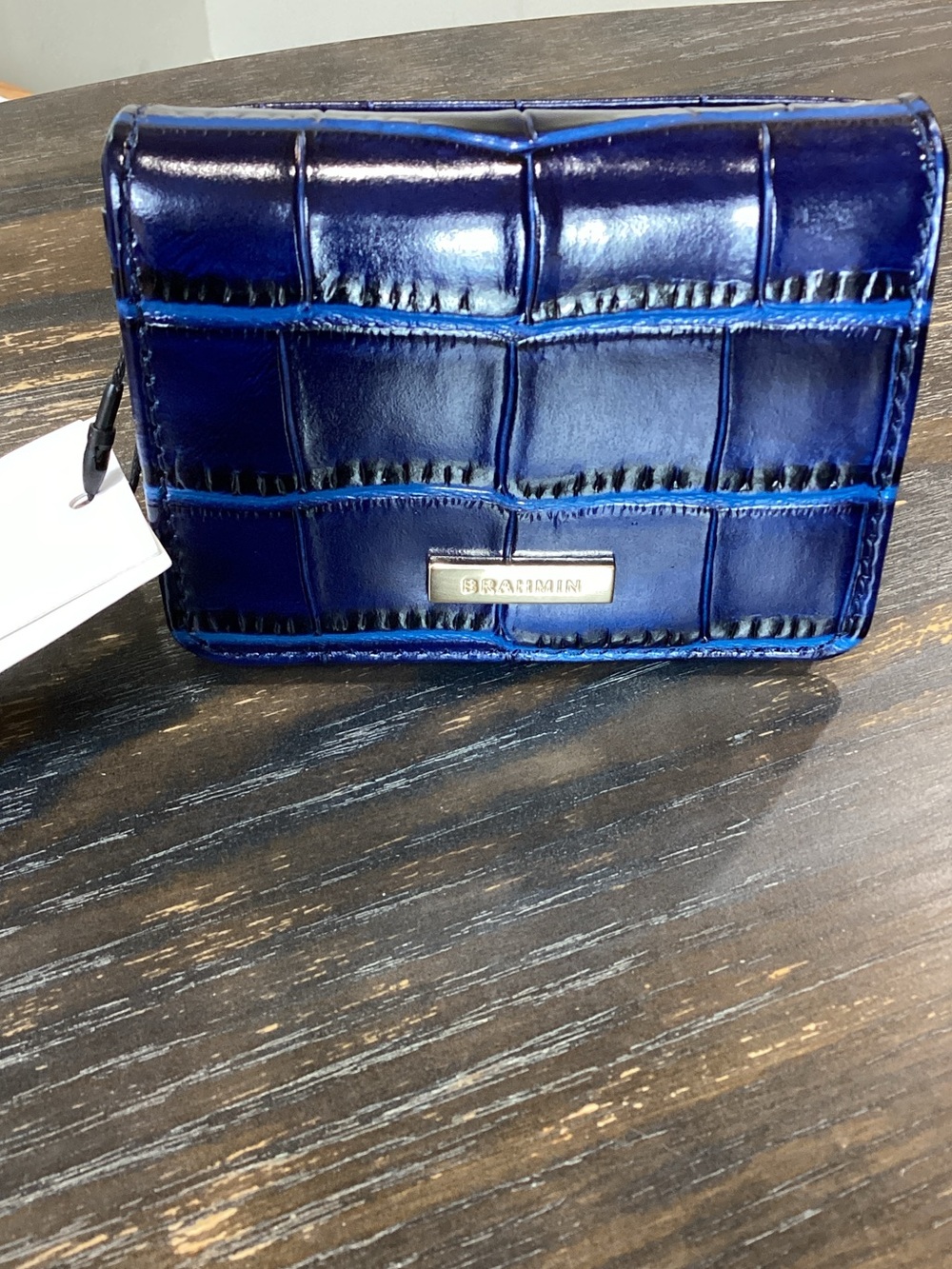Brahmin Clementine Navy Windswept Leather Wallet